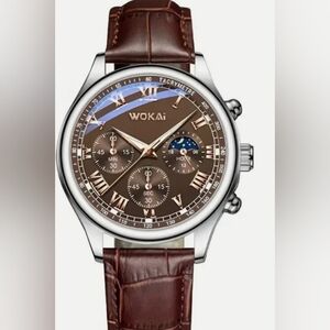 NWT Unisex Brown &Copper Brown Leather Watch.